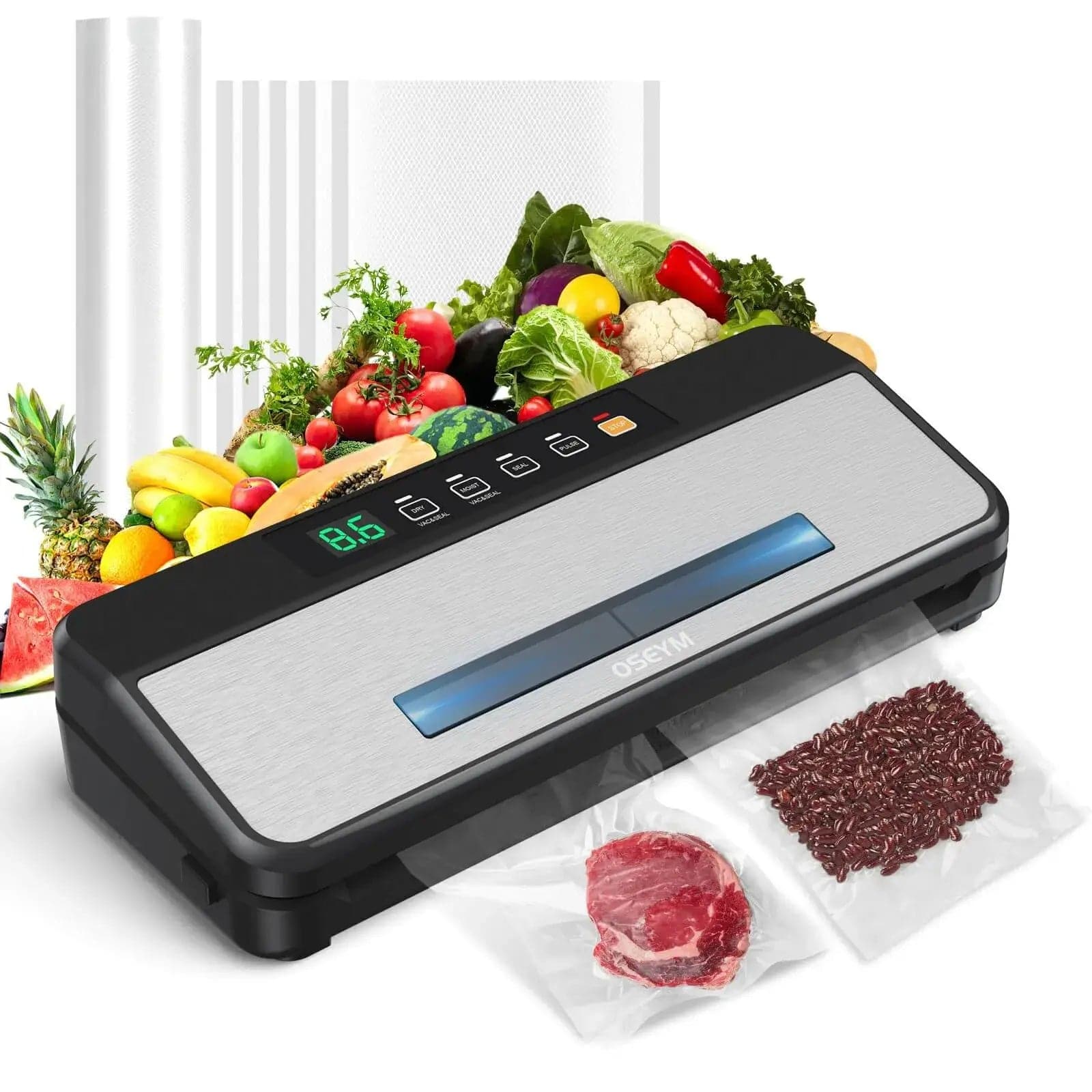 AOSION Vacuum Sealer Machine,Automatic Food Sealer for Food,Food Vacuum  Sealer Automatic Air Sealing System for Food Storage Dry and Moist Food  Modes